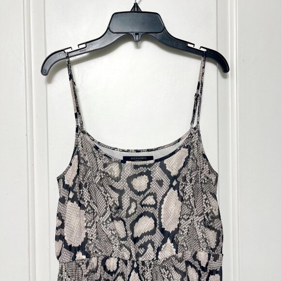 All Saints Donatello Snake Print Sleeveless Midi Dress Size M - Picture 4 of 11
